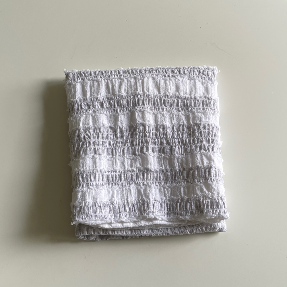 Moss & Willow Textured Cotton Pillow Sham / Case Lightweight Ivory Stripe